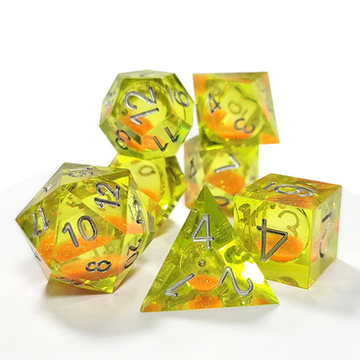 ทรายกระจายสีส้ม ทรายกระจายสีเหลือง ธ อร์คริสตัล Dnd Dice Sharp Edge Fantasy