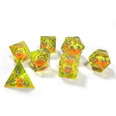 ทรายกระจายสีส้ม ทรายกระจายสีเหลือง ธ อร์คริสตัล Dnd Dice Sharp Edge Fantasy