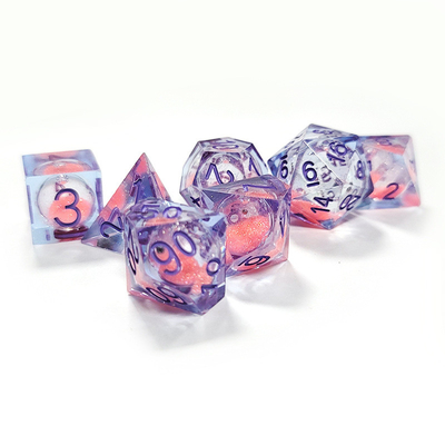สีชมพู ทรายไหลของเหลว สารสกัด Polyhedral Dice Multi - Noodle Tablet เกมส์ Dice Set