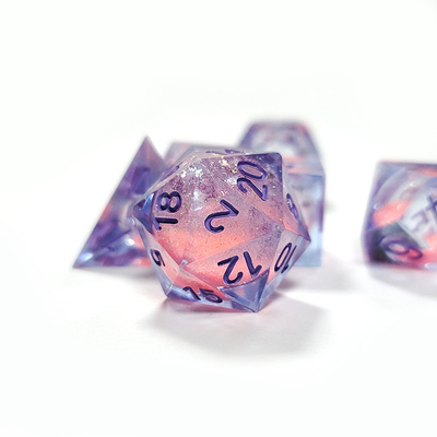 สีชมพู ทรายไหลของเหลว สารสกัด Polyhedral Dice Multi - Noodle Tablet เกมส์ Dice Set