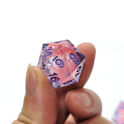 สีชมพู ทรายไหลของเหลว สารสกัด Polyhedral Dice Multi - Noodle Tablet เกมส์ Dice Set