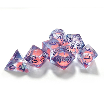 สีชมพู ทรายไหลของเหลว สารสกัด Polyhedral Dice Multi - Noodle Tablet เกมส์ Dice Set