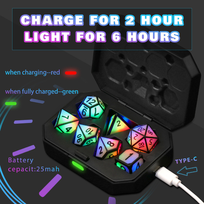 Ultra Long Standby LED Rechargeable Game Dice Set มังกรและห้องใต้ดิน
