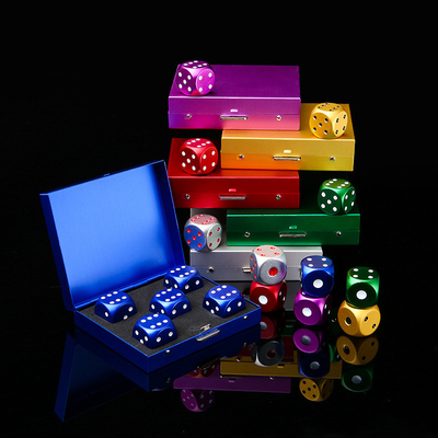 พกพากลม 16 มม สีโลหะ Dice Set สร้างสรรค์ Leisure อลูมิเนียมสับสับ Dice