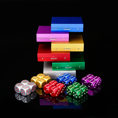 พกพากลม 16 มม สีโลหะ Dice Set สร้างสรรค์ Leisure อลูมิเนียมสับสับ Dice
