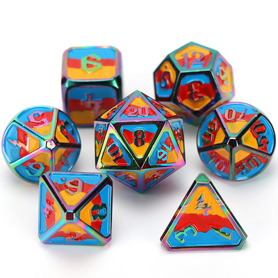 เซตลูกเต๋าโลหะและพลาสติก D20 เกม D &amp; D โพลีเอเดรอน DND เซตลูกเต๋า RPG