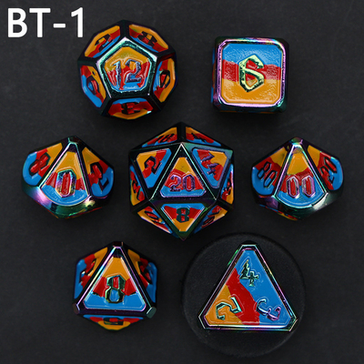 เซตลูกเต๋าโลหะและพลาสติก D20 เกม D &amp; D โพลีเอเดรอน DND เซตลูกเต๋า RPG