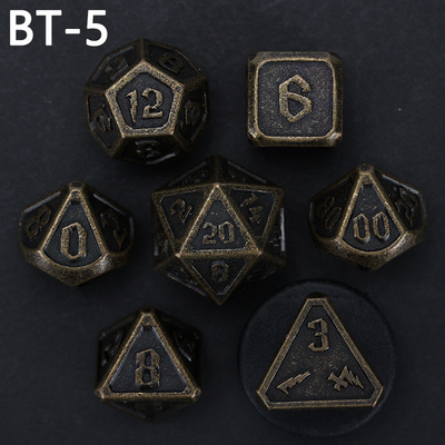 เซตลูกเต๋าโลหะและพลาสติก D20 เกม D &amp; D โพลีเอเดรอน DND เซตลูกเต๋า RPG
