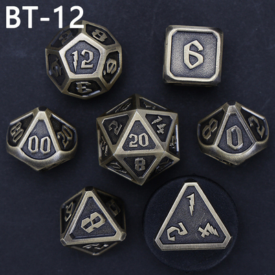 เซตลูกเต๋าโลหะและพลาสติก D20 เกม D &amp; D โพลีเอเดรอน DND เซตลูกเต๋า RPG