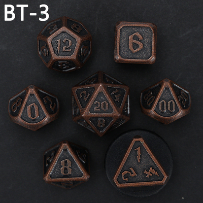 เซตลูกเต๋าโลหะและพลาสติก D20 เกม D &amp; D โพลีเอเดรอน DND เซตลูกเต๋า RPG