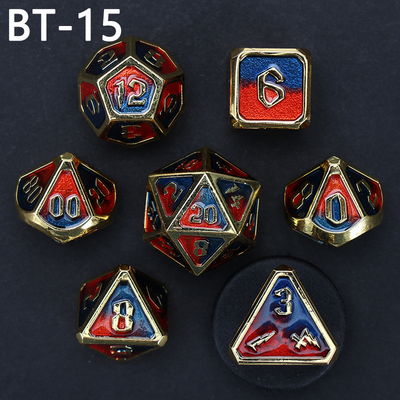 เซตลูกเต๋าโลหะและพลาสติก D20 เกม D &amp; D โพลีเอเดรอน DND เซตลูกเต๋า RPG