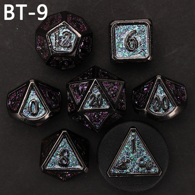 เซตลูกเต๋าโลหะและพลาสติก D20 เกม D &amp; D โพลีเอเดรอน DND เซตลูกเต๋า RPG