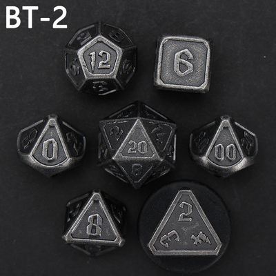 เซตลูกเต๋าโลหะและพลาสติก D20 เกม D &amp; D โพลีเอเดรอน DND เซตลูกเต๋า RPG