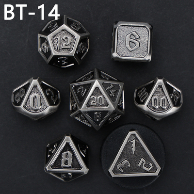 เซตลูกเต๋าโลหะและพลาสติก D20 เกม D &amp; D โพลีเอเดรอน DND เซตลูกเต๋า RPG