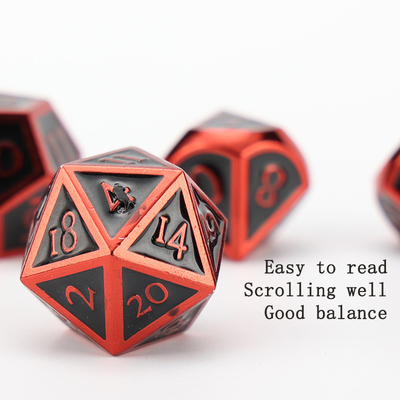 เกม D20 ดวงเหล็กแข็งแบบกําหนดเอง D &amp; D โพลีเอเดรอน DND ดวง RPG