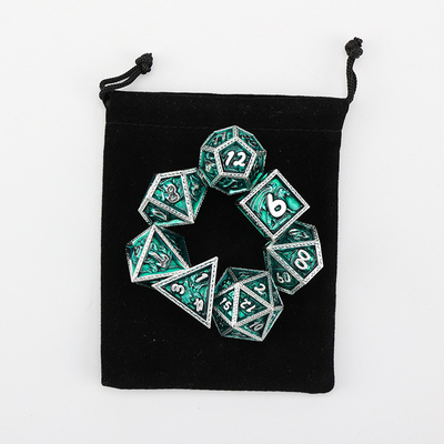 สีเขียว DND มังกรและ Dungeon เหรียญลูกเต๋า เซ็ตลูกเต๋า Rune