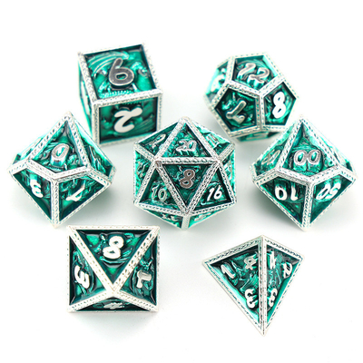 สีเขียว DND มังกรและ Dungeon เหรียญลูกเต๋า เซ็ตลูกเต๋า Rune