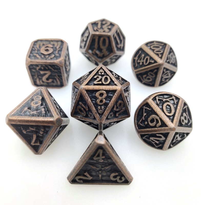 GST Multipurpose Mini RPG DiceGold Plated Polyhedral Dice Set ประสบการณ์การเล่นเกมสัมผัสที่ไม่เหมือนใครสีดำ