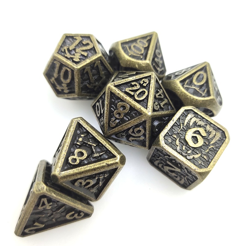 ชุดลูกเต๋าสำหรับเล่นเกมบนโต๊ะ Polyhedral สวมใส่โลหะที่ทนต่อการสึกหรอ Mini Dice Metal Antiwear สำหรับสีเหลือง