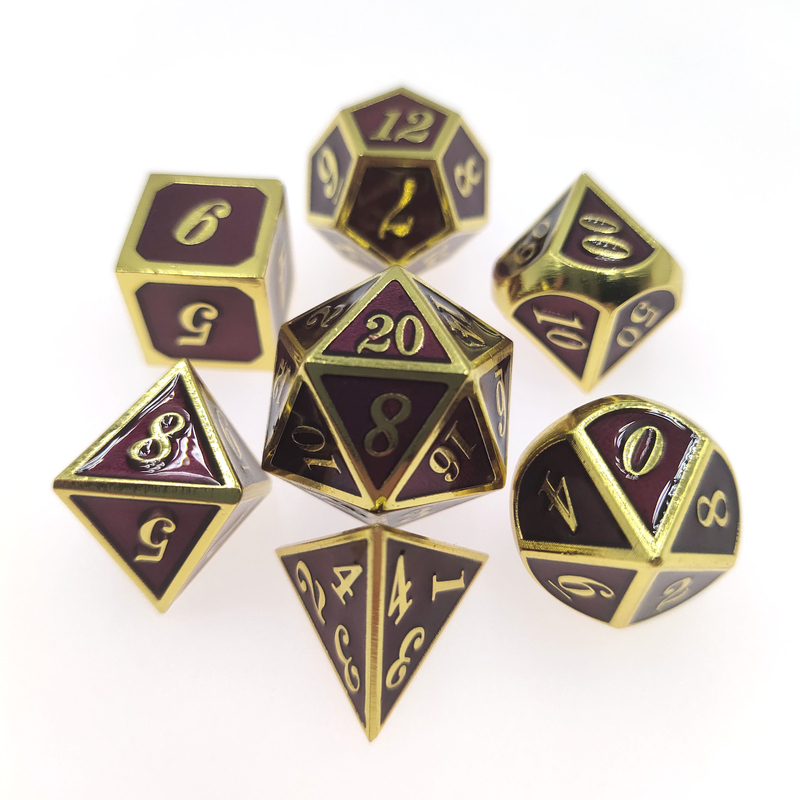 ชุดลูกเต๋าสีเขียวบนโต๊ะแฮนด์เมดขนาดเล็กชุดกล่องของขวัญ Polyhedral บรรจุภัณฑ์ผิวเรียบ