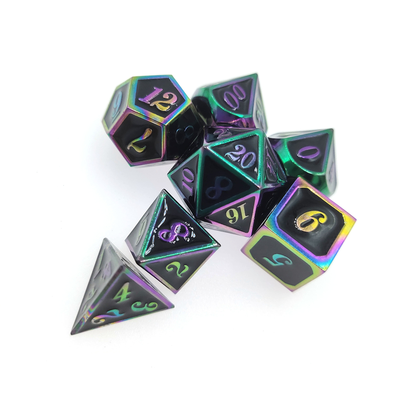 ชุดลูกเต๋าที่เป็นมิตรต่อสิ่งแวดล้อมแบบพกพา Anti Wear Dice Multi Color Brass RPG