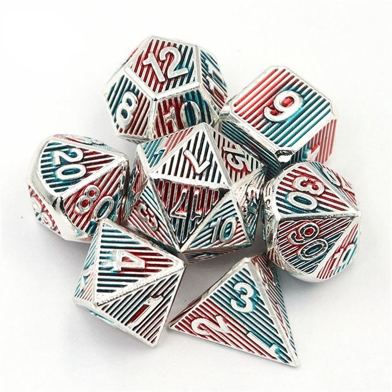 ดิจิทัลเมทัล RPG สีลูกเต๋า สายตั้ง Dnd Coc สไตล์หรู