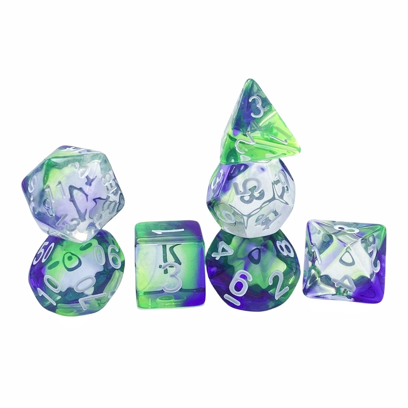สีคริสตัล รีสินเกมโต๊ะลูกเต๋าชุด dnd ลูกเต๋า