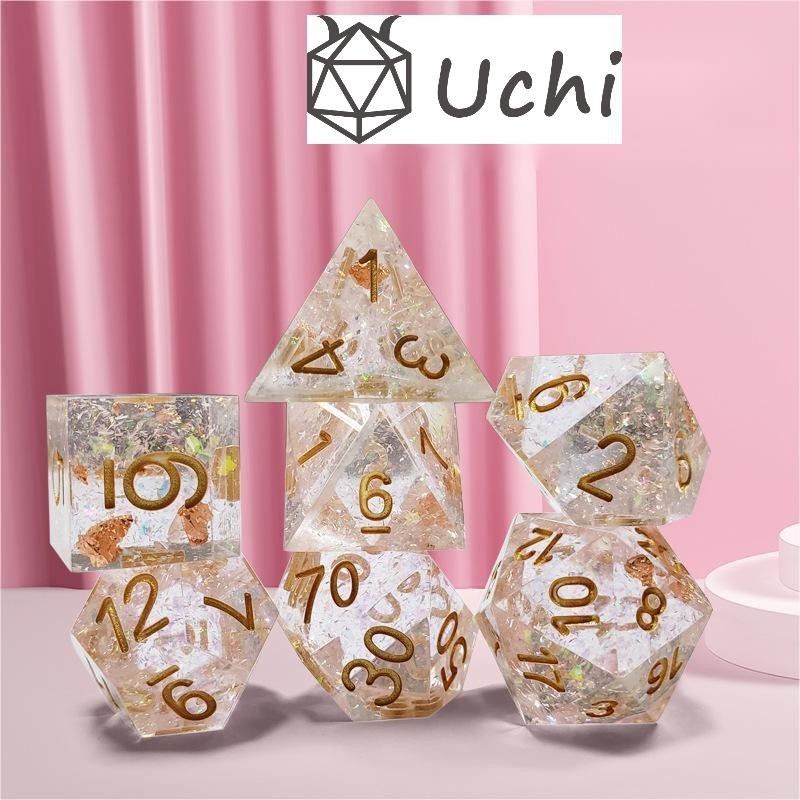 Phantom transparent color crystal Resin Boarding Dice ชุดลูกเต๋า dnd
