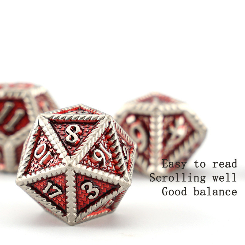 DND ลูกเต๋าโลหะ, มังกรและ Dungeon ลูกเต๋า RPG Polyhedral, 7 เกมโต๊ะลูกเต๋าระดับมังกร