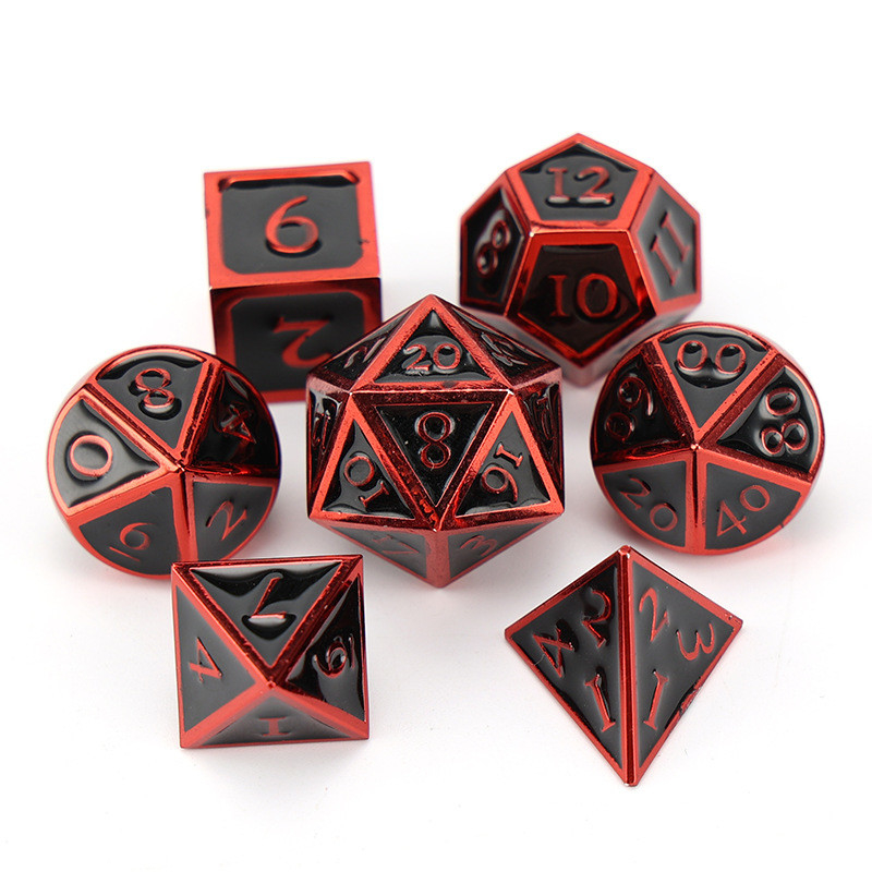 เกม D20 ดวงเหล็กแข็งแบบกําหนดเอง D &amp; D โพลีเอเดรอน DND ดวง RPG