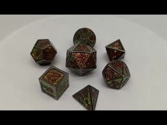 Polyhedron Black Metal DND ลูกเต๋า ทนทาน ปลอดสารพิษ อุณหภูมิสูง